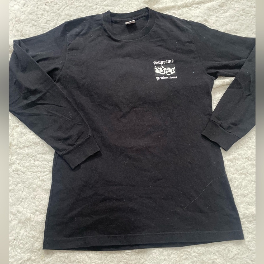 Supreme Black Graphic Long Sleeve Tee